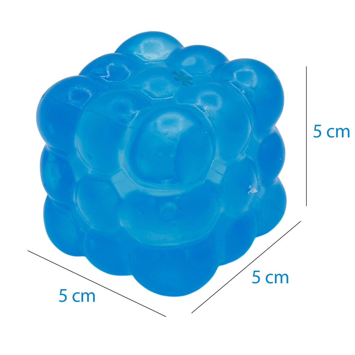 Jucarie Antistres Magic Bubble Cube 3D, Squishy Senzorial Comprimabil, Termoplastic, 5x5x5 cm, Albastru