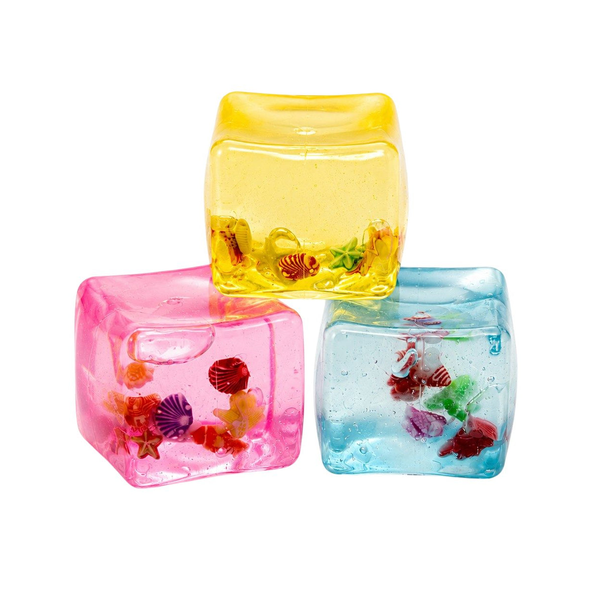 Jucarie Squishy Antistres, Cub Fidget 3D Comprimabil cu Revenire, Termoplastic, Model Cub de Gheata Ocean, 5x5x5 cm, Culori Random