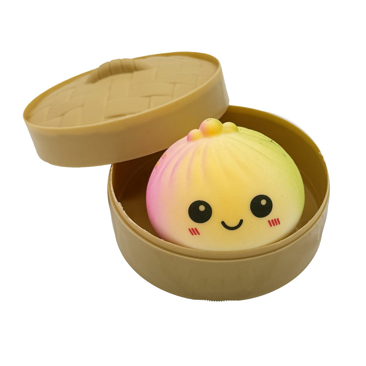 Jucarie Squishy Antistres, Model Dumpling Fata Zambitoare Curcubeu, Termoplastic, 6.5x4.5 cm, Culoare Mix Surpriza