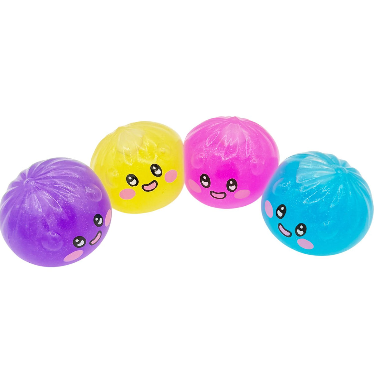 Jucarie Squishy Antistres Dumpling, Model Fata Zambitoare Crystal Emoji, Material Termoplastic, 6.5 cm, Culoare Mix Surpriza
