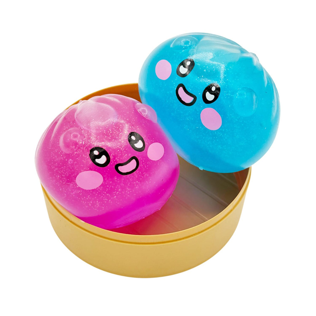 Jucarie Squishy Antistres Dumpling, Model Fata Zambitoare Crystal Emoji, Material Termoplastic, 6.5 cm, Culoare Mix Surpriza