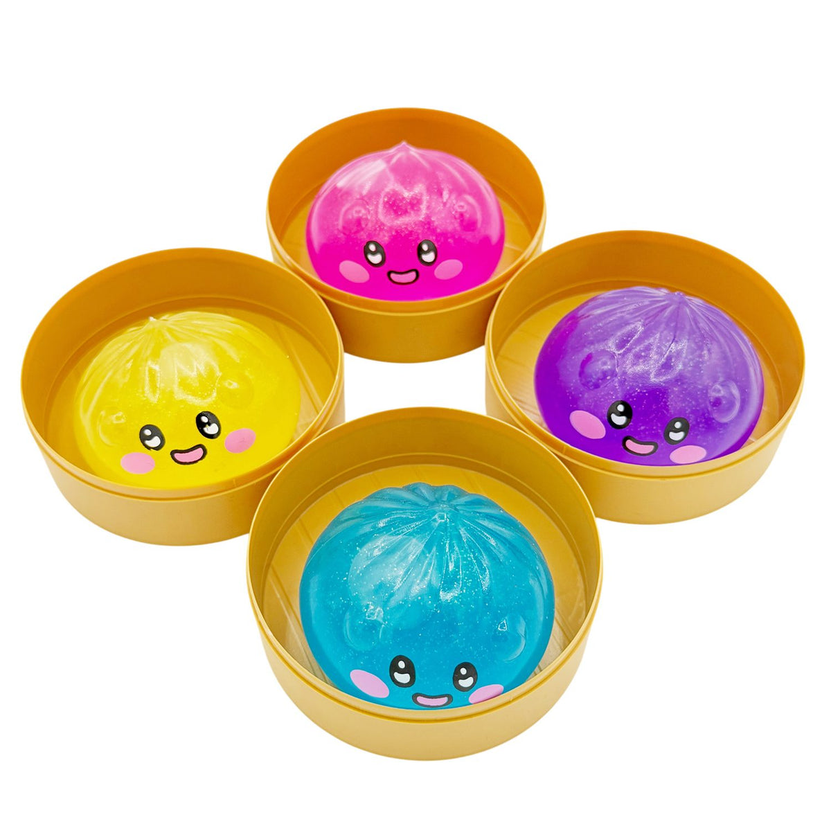 Jucarie Squishy Antistres Dumpling, Model Fata Zambitoare Crystal Emoji, Material Termoplastic, 6.5 cm, Culoare Mix Surpriza