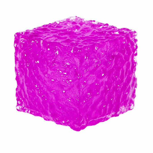 Jucarie Squishy Antistres, Cub Fidget Senzorial cu Striatii, Termoplastic, 5x5x5 cm, Mov