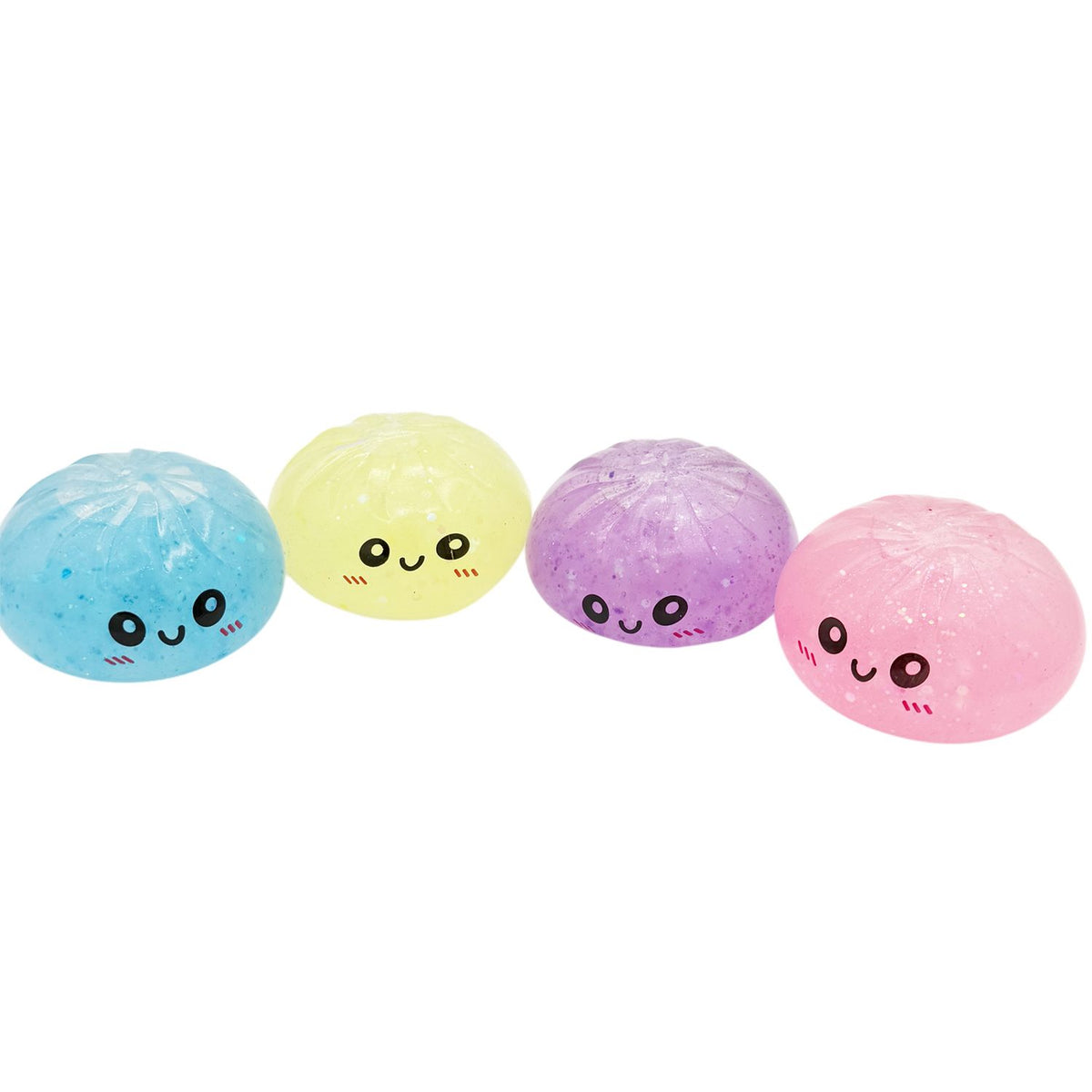 Jucarie Squishy Antistres Dumpling, Fata Zambitoare Cu Sclipici Rainbow Mystery, Termoplastic, 8.5 Cm, 120 Gr, Culoare Mix Surpriza