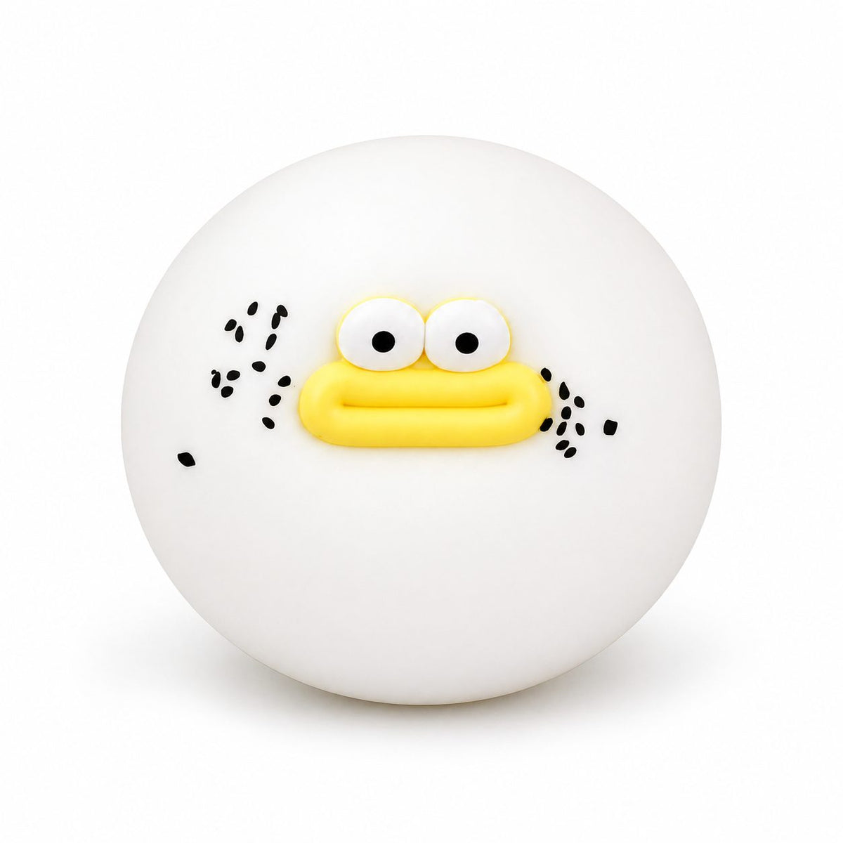 Jucarie Senzoriala Squishy Antistres, Model Gogoasa cu Ochi Mari, Revenire Lenta, Spuma PU Ecologica, 9 cm, Alb, 1 Bucata