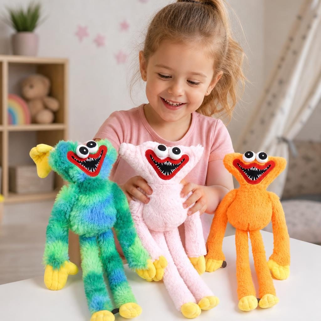Jucarie De Plus Huggy Wuggy, Personaj Poppy Playtime Antistres, Plus Moale, Multicolor