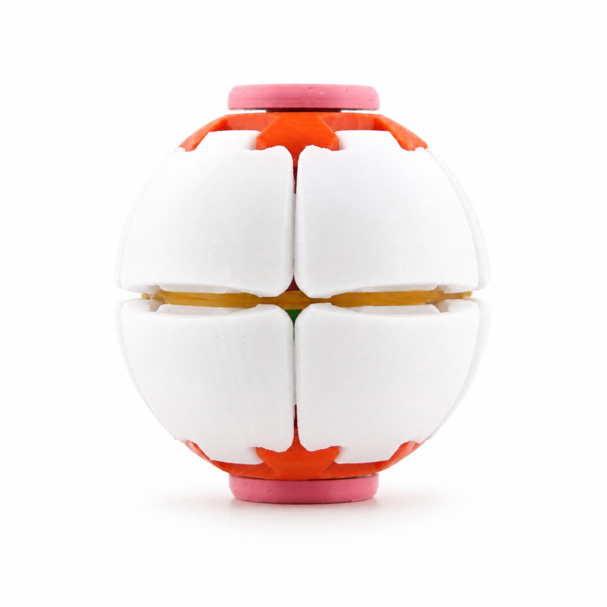 Minge Senzorială Antistres Rotativă 3D, Sistem Apăsare Și Rotire, Plastic, Alb, 6.5 x 6.5 x 6.5 cm