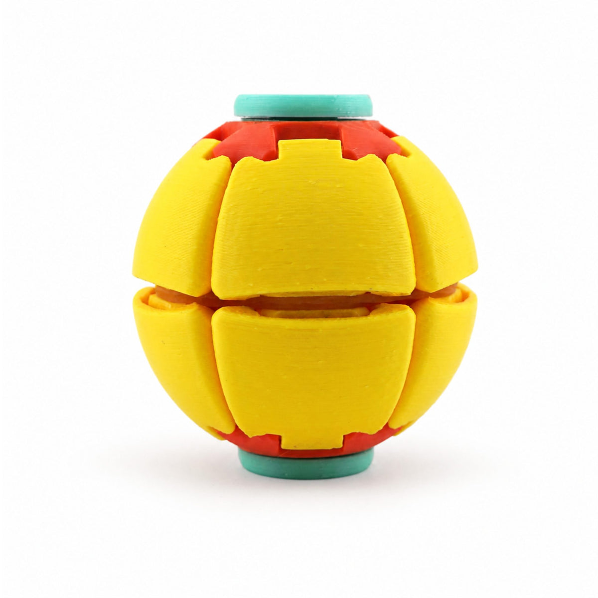 Minge Senzorială Antistres Rotativă 3D, Sistem De Apăsare Și Rotire Interactiv, Plastic, 6.5 x 6.5 x 6.5 cm, Galben