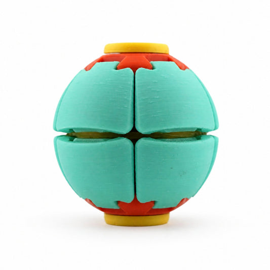 Tucraz Minge Senzorială Antistres, Sistem Rotativ 3D Interactiv, Plastic, Roșu, 6.5 x 6.5 x 6.5 cm