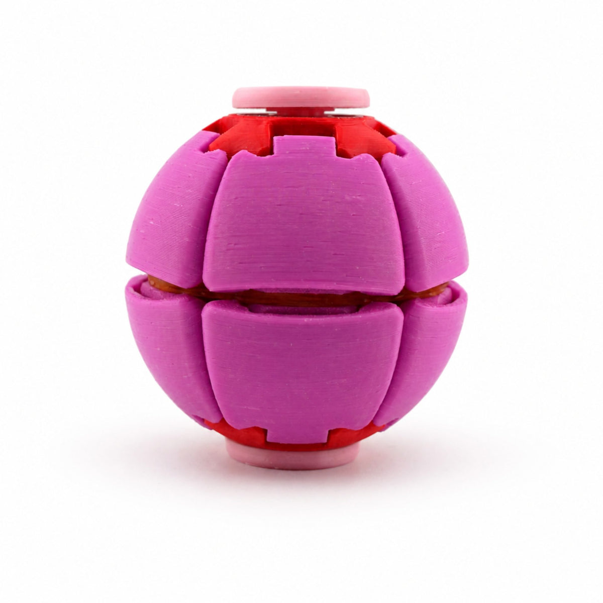 Minge Senzorială Antistres Rotativă 3D, Design Interactiv Tip Fidget Spinner, Plastic, 6,5 x 6,5 x 6,5 cm, Fucsia