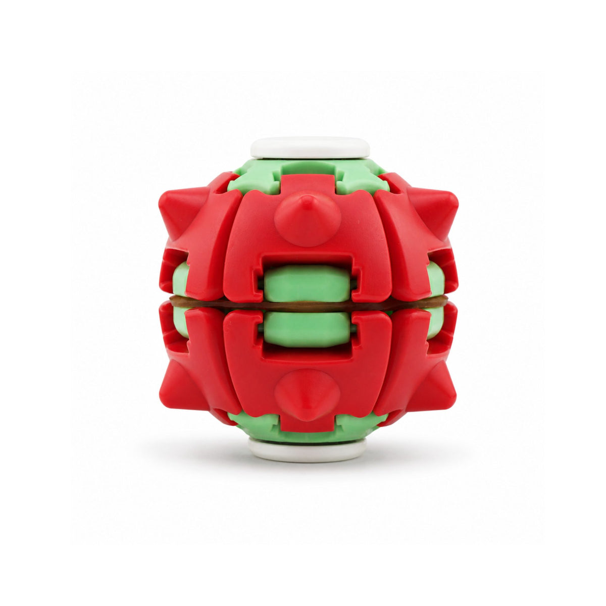 Jucarie Antistres Push And Spin, Structura 3D Interactiva, Plastic ABS, 6.3 cm, Rosu si Verde