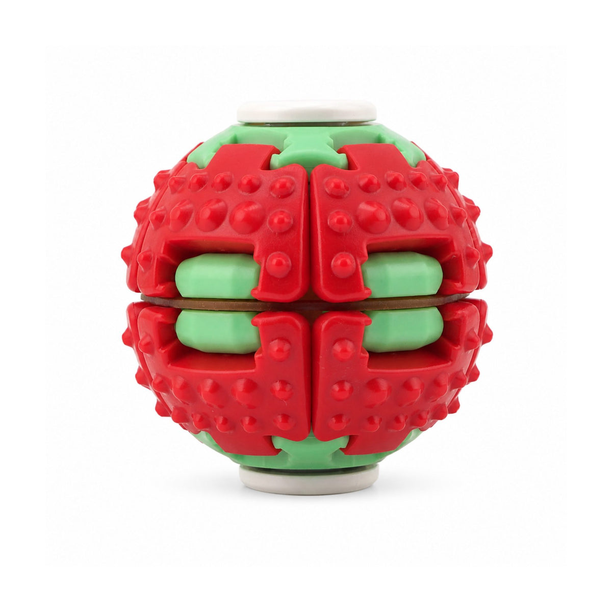 Jucarie Antistres Rotativa, Minge Push and Spin cu Structura 3D Interactiva, Plastic ABS, 6.3 cm, Rosu