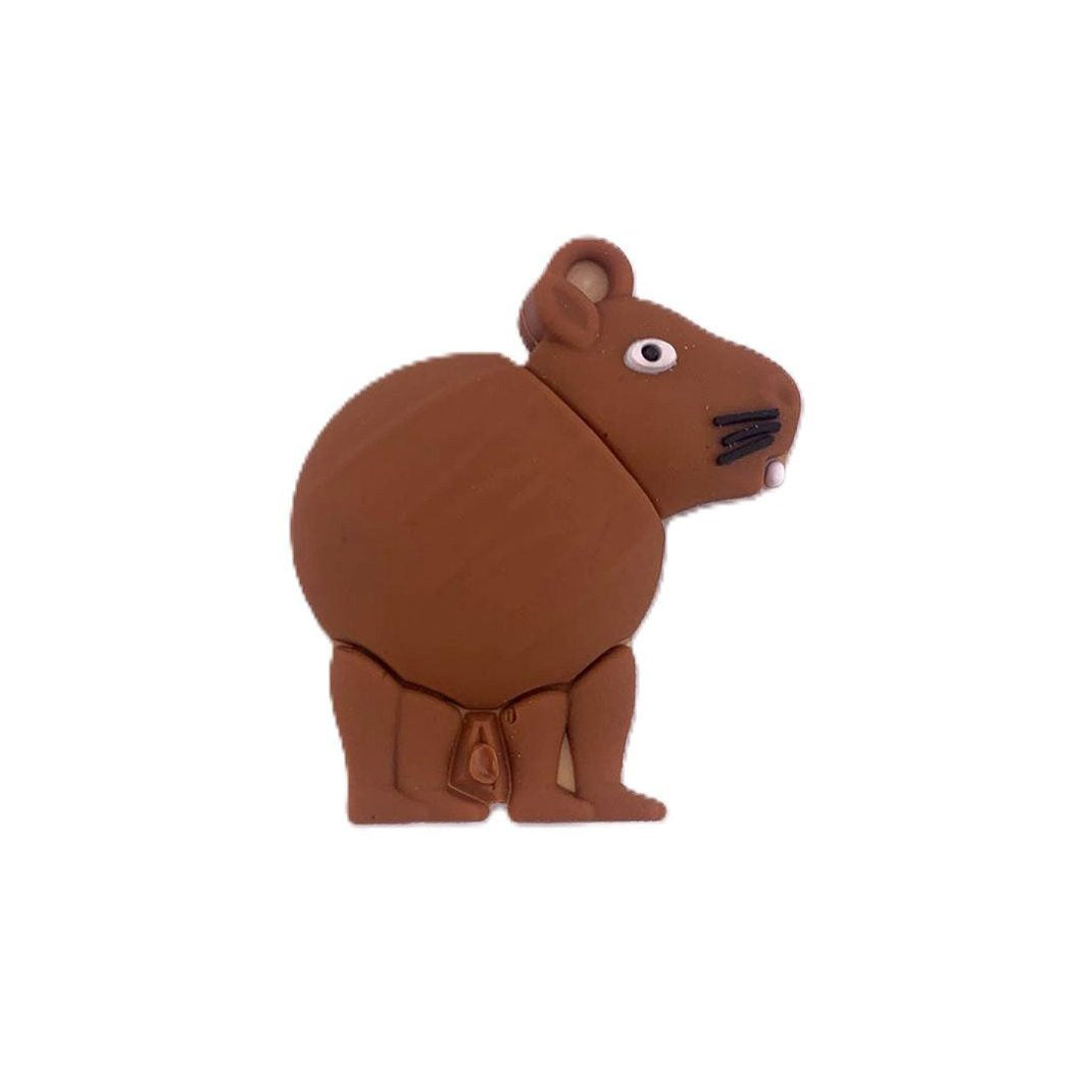 Breloc de Chei Capybara Brainrot, Figurina Animale pentru Rucsac sau Geanta, Silicon Flexibil, Maro, 4 cm