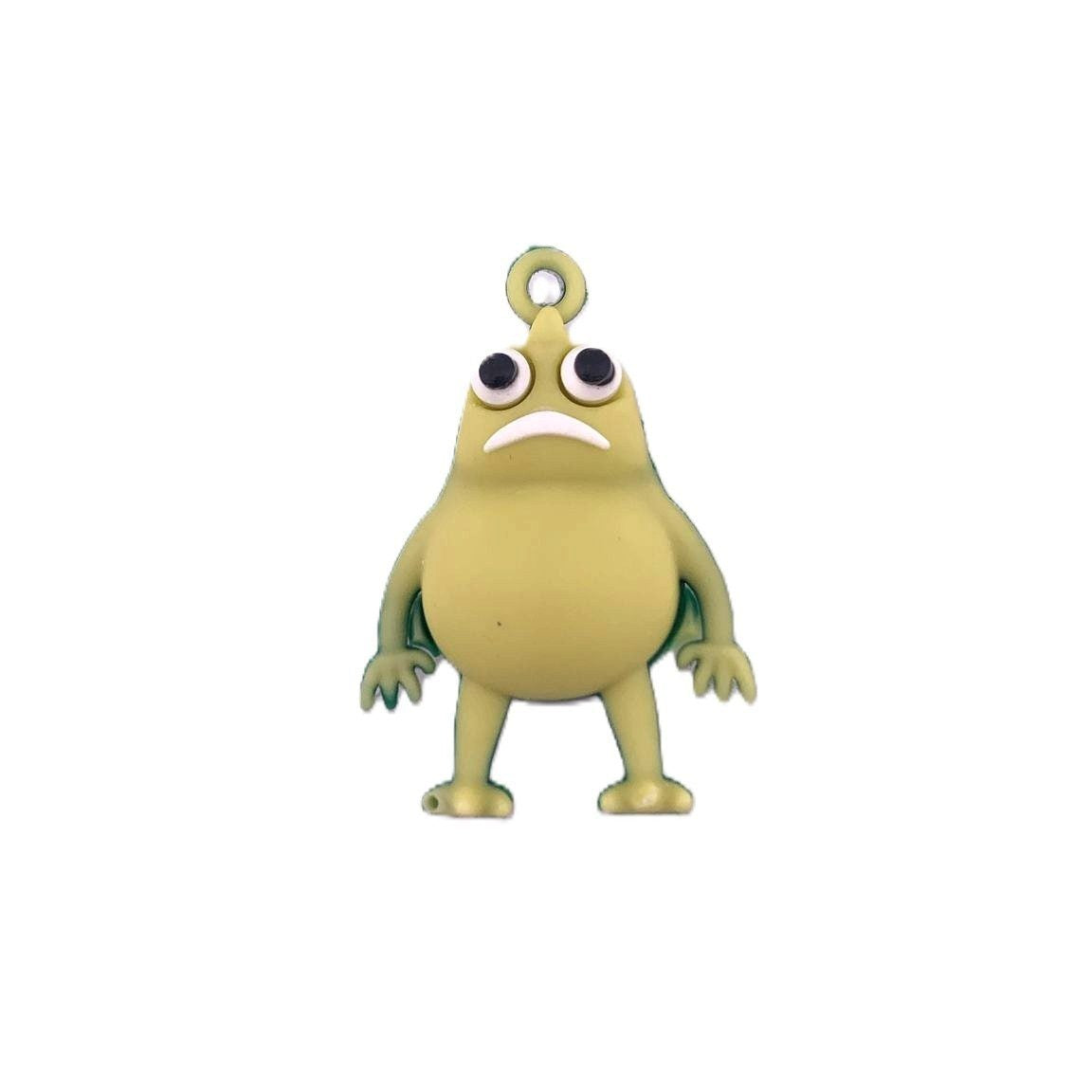 Breloc de Chei cu Figurina Slow Seline, Accesoriu Ghiozdan pentru Copii, Silicon Flexibil, 4 cm, Verde Mustar