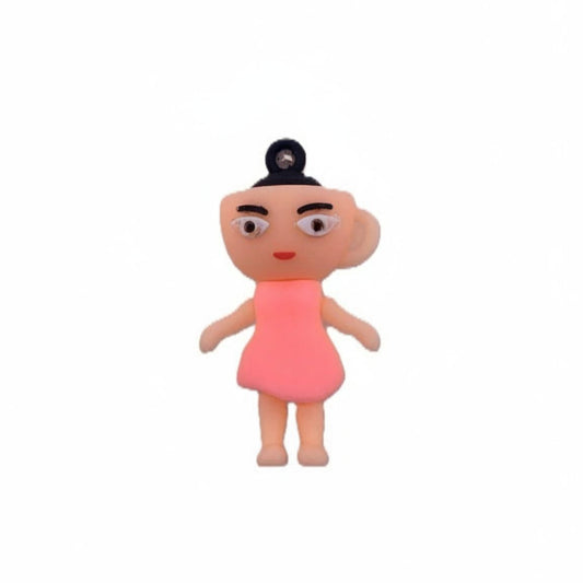 Breloc De Chei Figurina Ballerina Cappuccina, Accesoriu Ghiozdan Stil Brainrot, Silicon Flexibil, 4 cm, Roz
