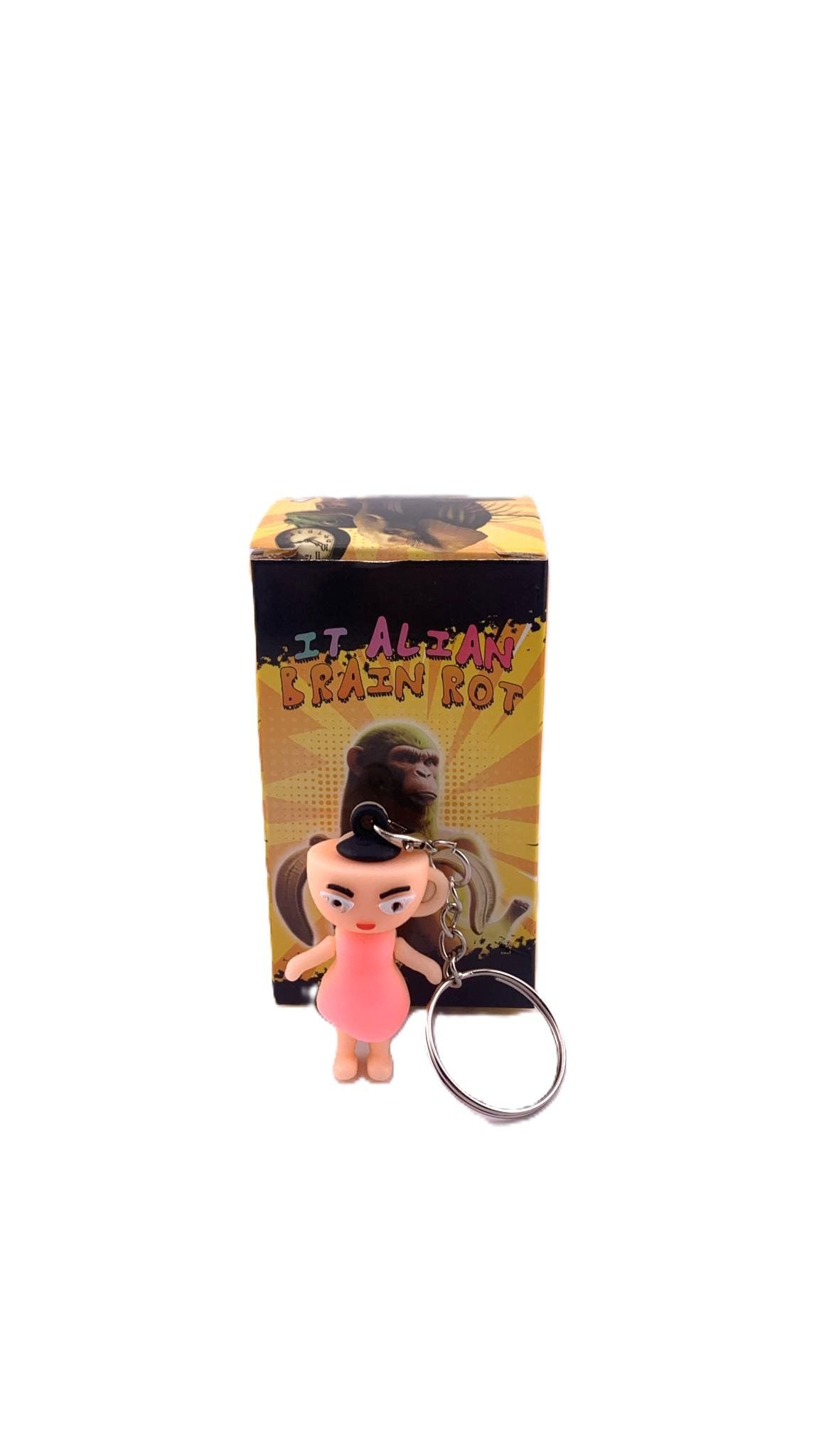 Breloc De Chei Figurina Ballerina Cappuccina, Accesoriu Ghiozdan Stil Brainrot, Silicon Flexibil, 4 cm, Roz