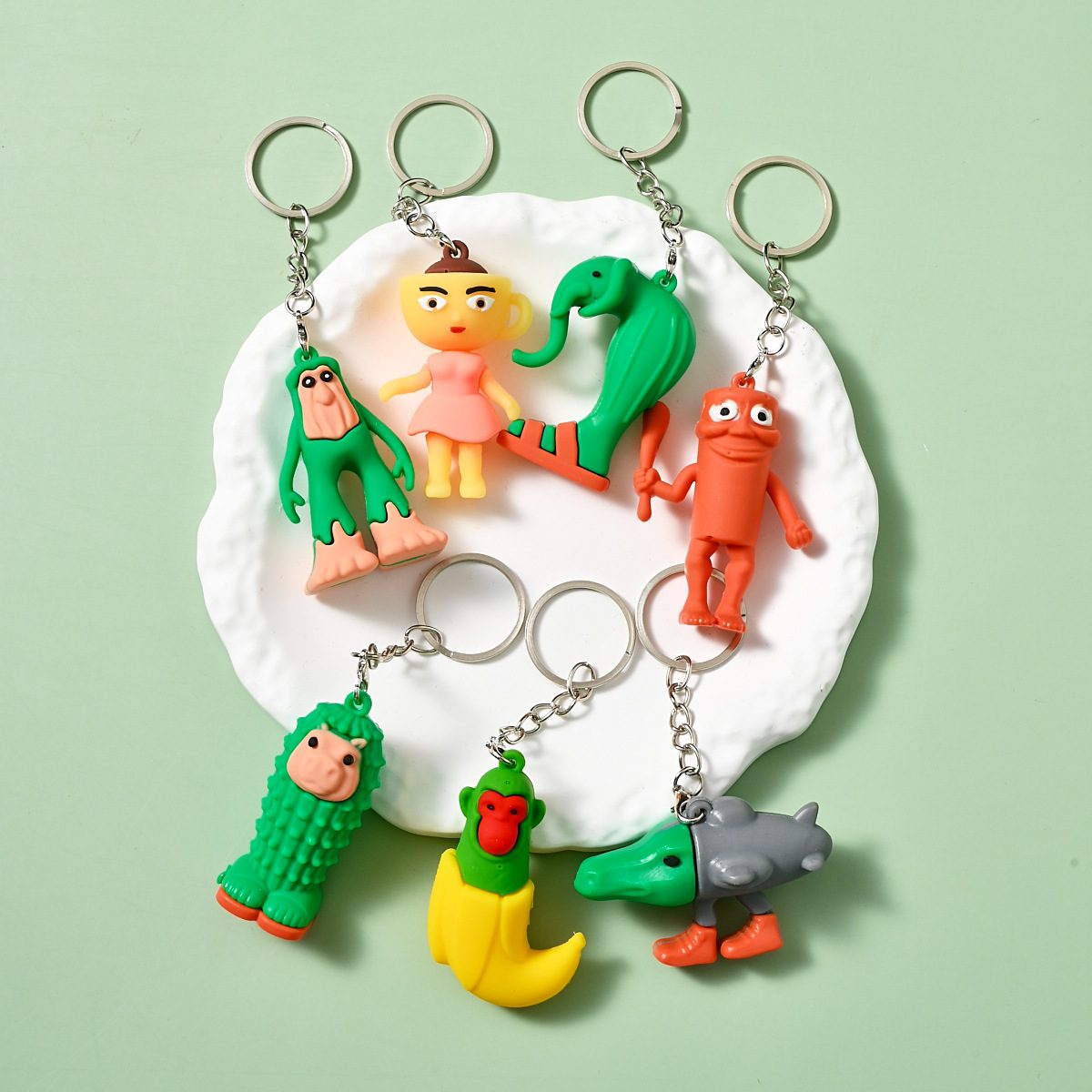 Breloc de Chei Brainrot Burbaloni Luliloli, Figurina Colectibila pentru Copii si Rucsac, Silicon Premium, 3.5 cm, Portocaliu