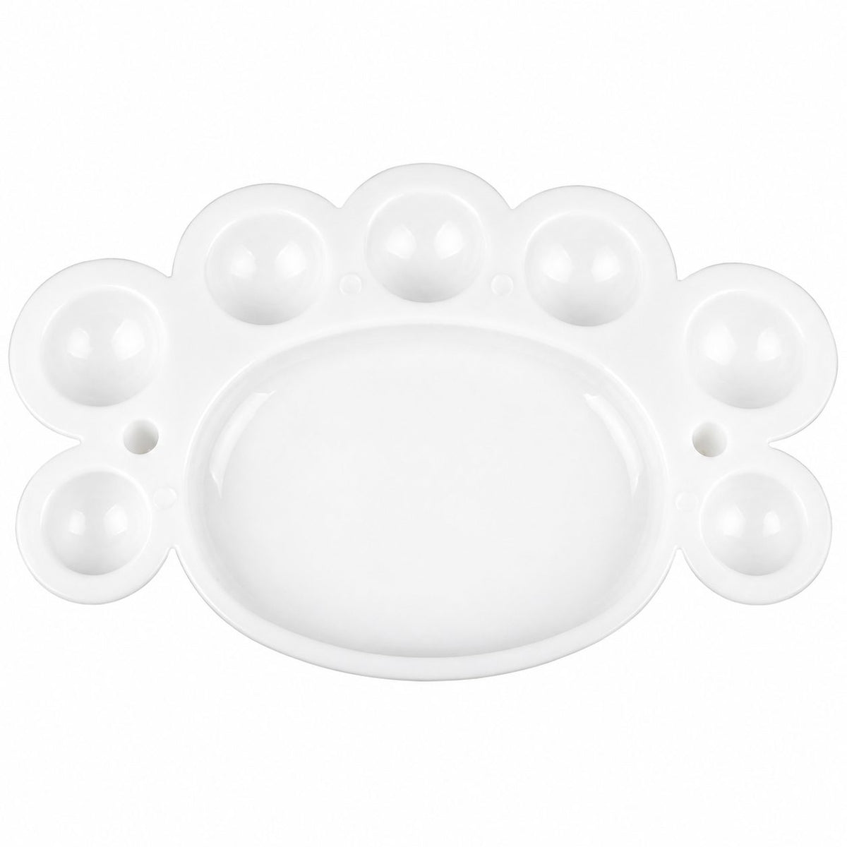 Paleta Pentru Pictura, Tava Amestecat Culori cu 10 Compartimente, Plastic Rezistent, 16.5 x 10.4 cm, Alb