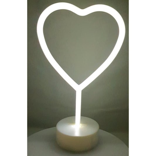 Decoratiune Luminoasa Inima, Instalatie LED pentru Craciun, Alimentare cu Baterii, Plastic, Alb Rece
