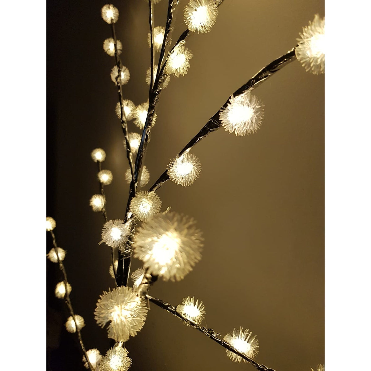 Decoratiune Luminoasa Tip Crenguta, 72 LED-uri cu Lumina Alb Cald, Alimentare pe Baterii, Utilizare Interior, Maro/Transparent