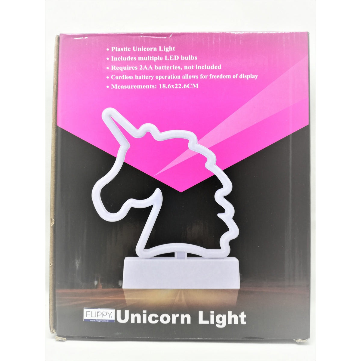 Decoratiune Luminoasa Unicorn, Figurina LED cu Baterii, Plastic, Lumina Alb Rece, 25 cm