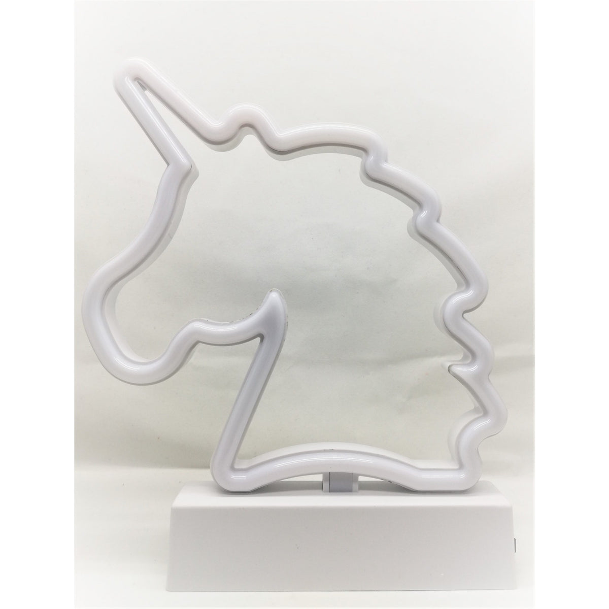 Decoratiune Luminoasa Unicorn, Figurina LED cu Baterii, Plastic, Lumina Alb Rece, 25 cm