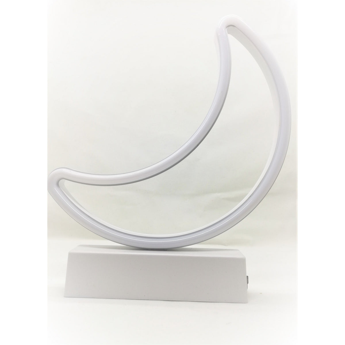 Decoratiune Luminoasa Semiluna cu Baterii, Ornament Craciun cu Mesaj, Plastic, 25 cm, Albastru