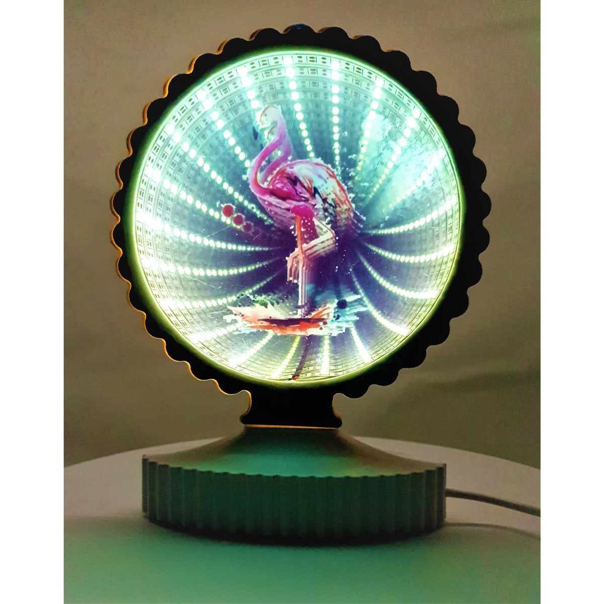 Decoratiune Luminoasa LED Flamingo, Alimentare USB, Plastic, Alb Rece, 17 cm