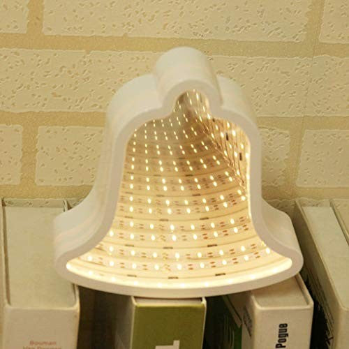 Decorațiune Luminoasă Tip Neon, Model Clopoțel de Crăciun, Alimentare Duală USB sau Baterii, Plastic, 20 cm, Alb