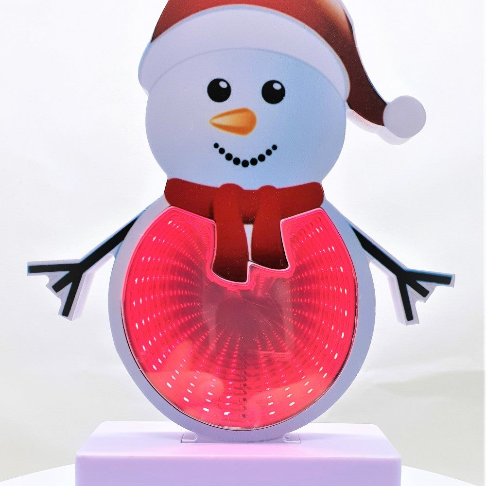 Decoratiune Luminoasa Neon Craciun, Model Om de Zapada, Alimentare Duala Baterii sau USB, Plastic, 20 cm, Alb Rece