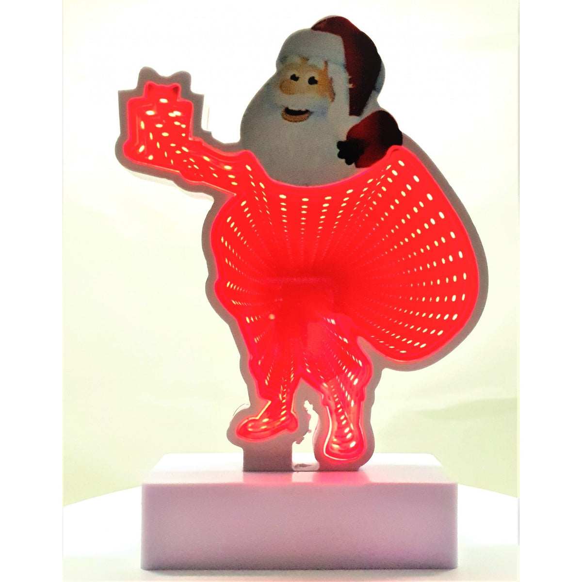 Decoratiune Luminoasa Neon Model Mos Craciun, Lampa LED Ambientala, Alimentare USB sau Baterii, Plastic, 20 cm, Alb Rece