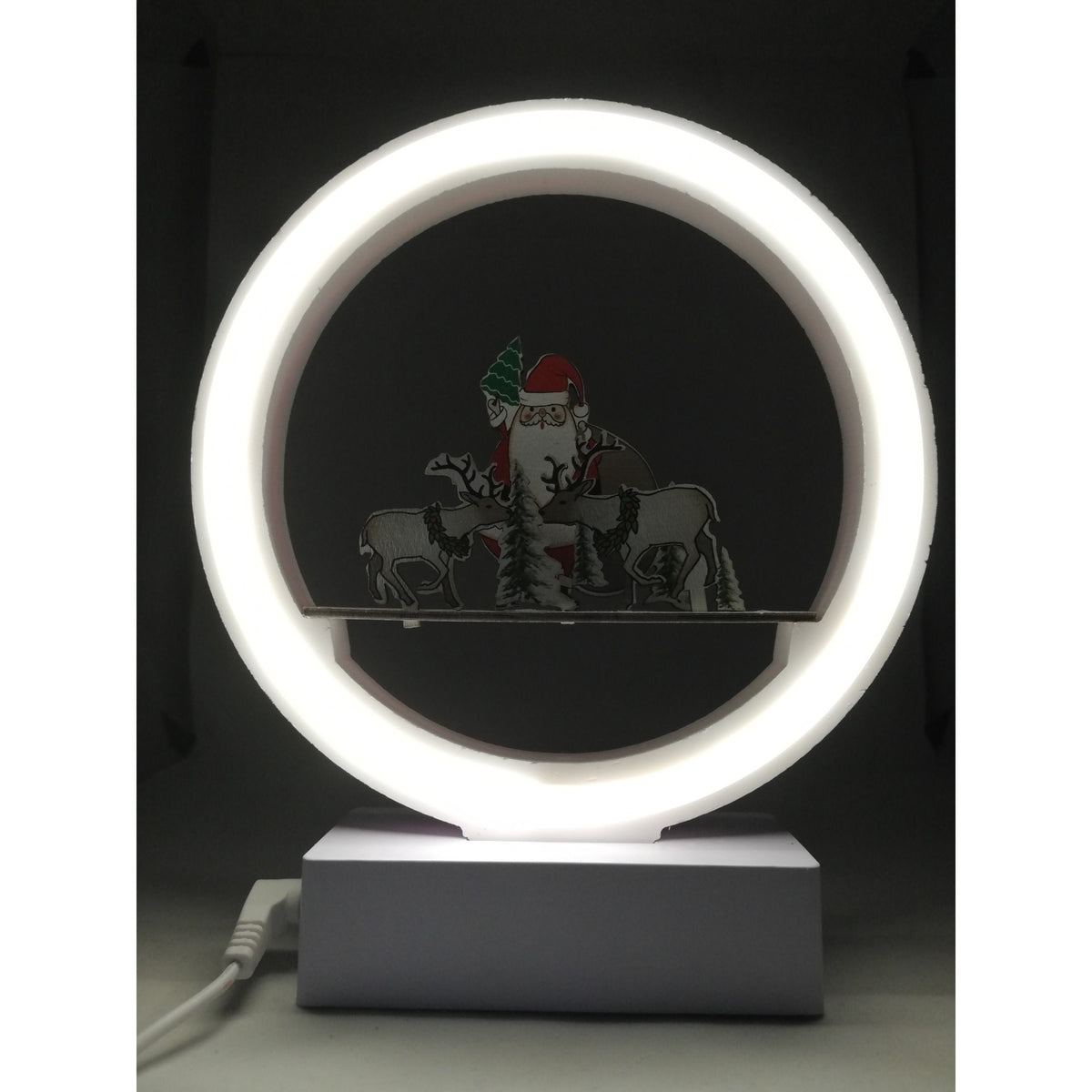 Decoratiune Luminoasa Neon Craciun, Mesaje Festive, Alimentare USB si Baterii, Alb Rece, 20 cm