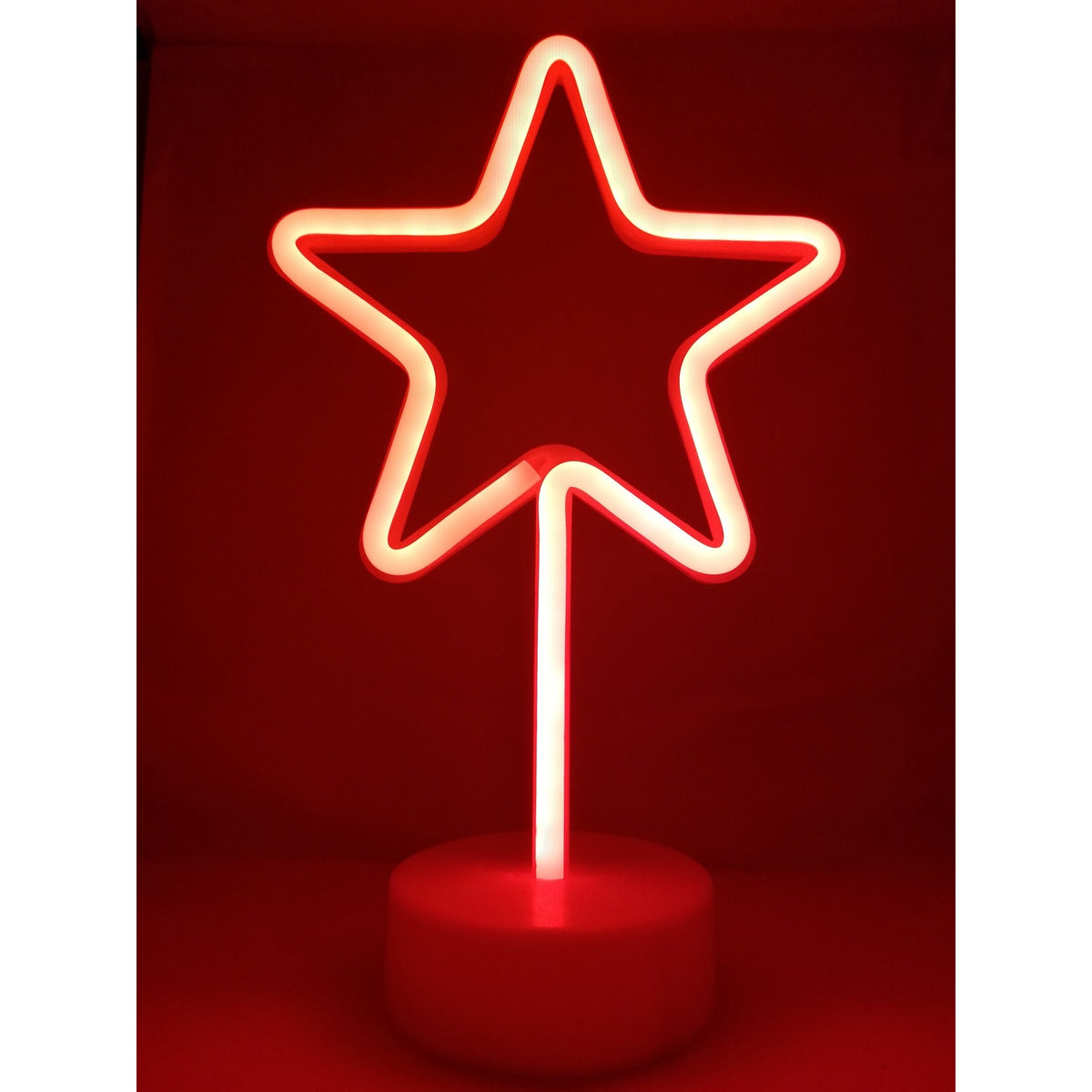 Decoratiune Luminoasa de Craciun, Model Stea cu LED, Alimentare pe Baterii, Rosu
