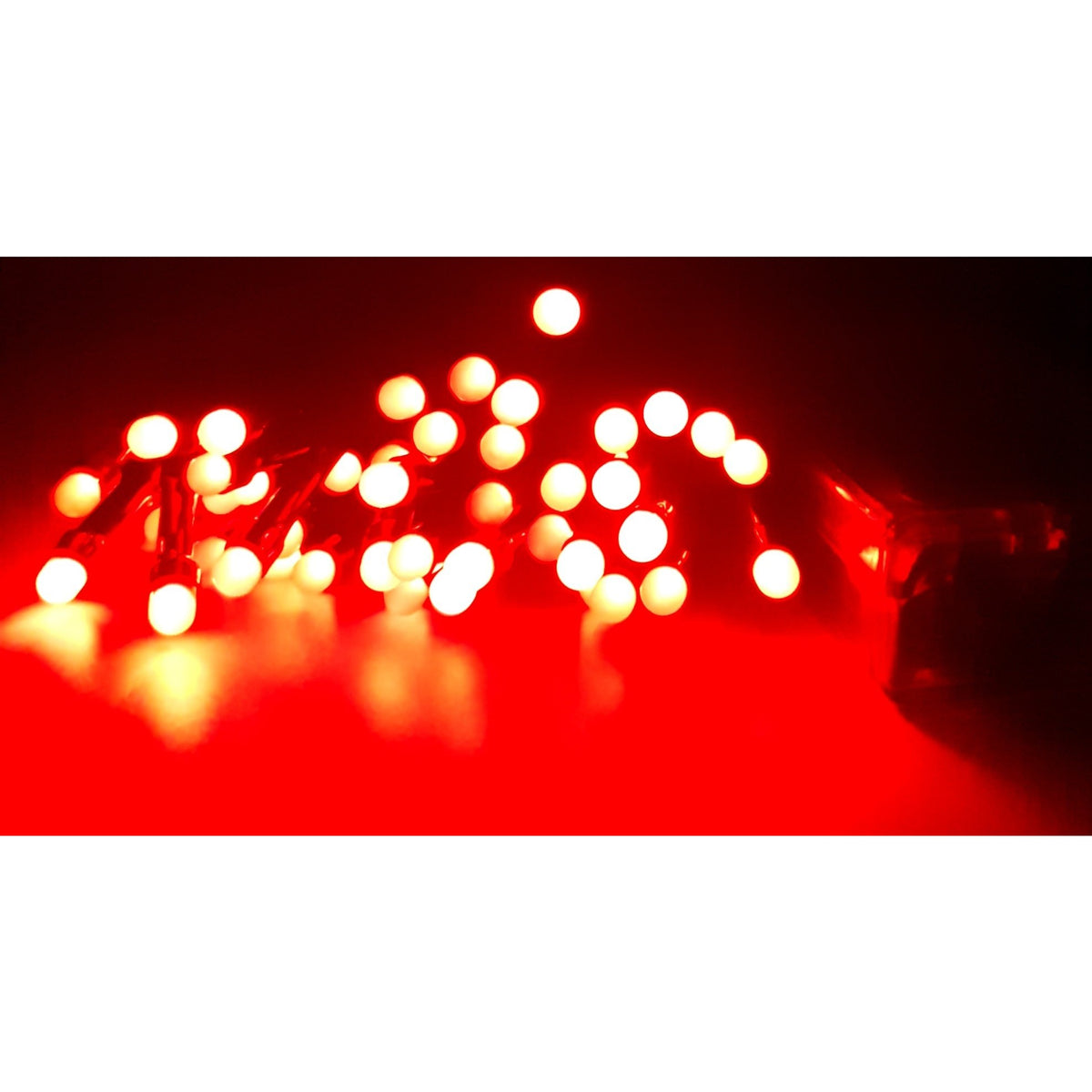 Instalatie De Craciun Tip Sir Cu Baterii, Ghirlanda Luminoasa Interior Si Exterior, Fir Negru, 4.5 m, 50 LED-uri, Rosu