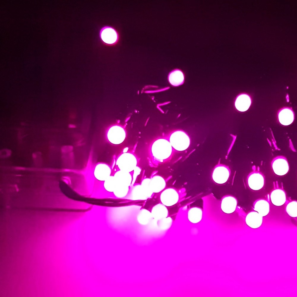 Instalatie de Craciun Tip Sir, Ghirlanda Luminoasa cu Baterii, Interior si Exterior, 50 LED-uri, 4.5 m, Roz