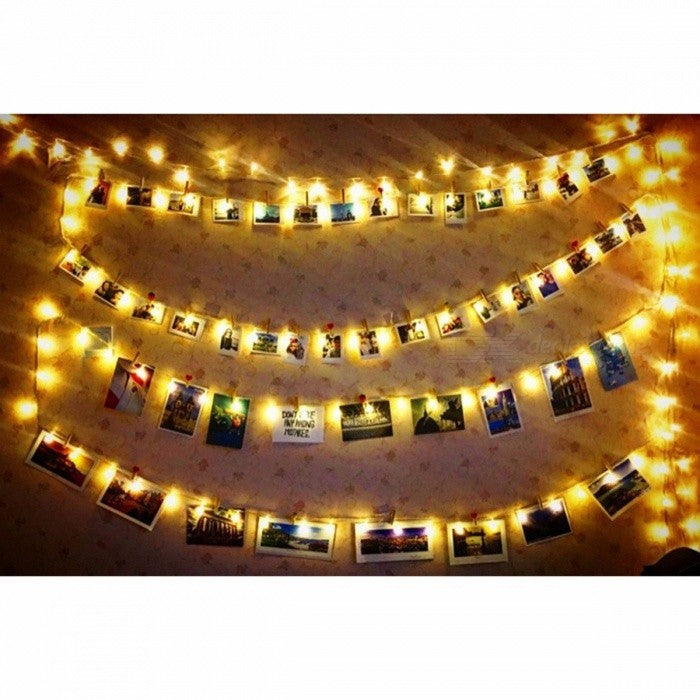 Instalatie de Craciun Tip Sir, 30 LED-uri, Lumina Alb Cald, Alimentare cu Baterii, Lungime 3 m