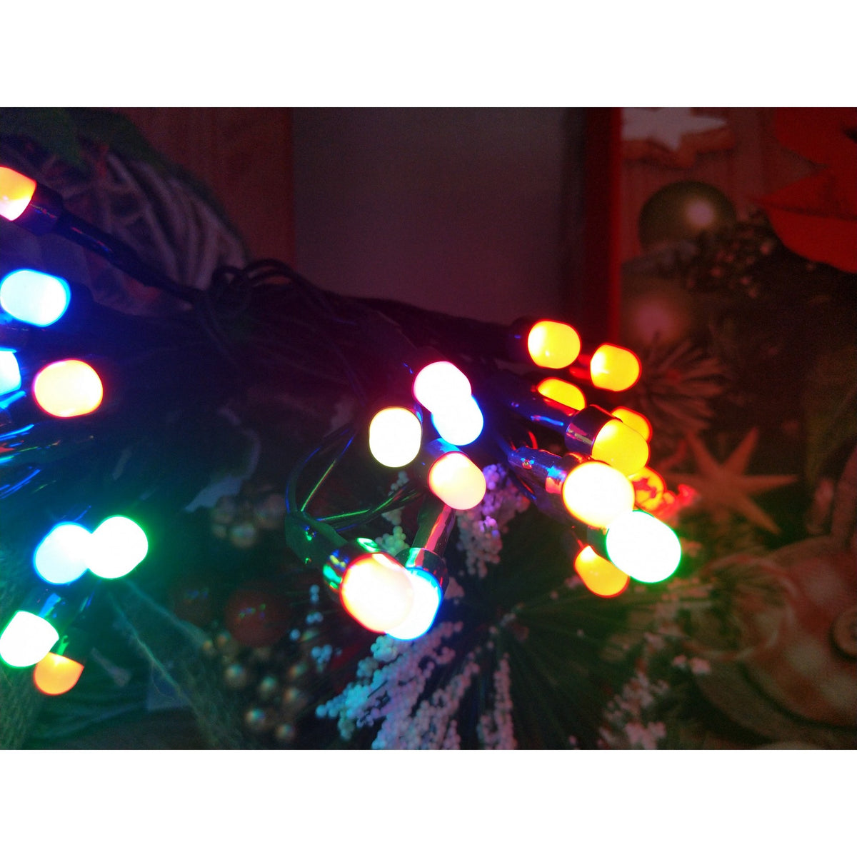 Instalatie de Craciun Tip Sir, 30 LED-uri, Lumina Multicolora, Alimentare cu Baterii, Lungime 3 m