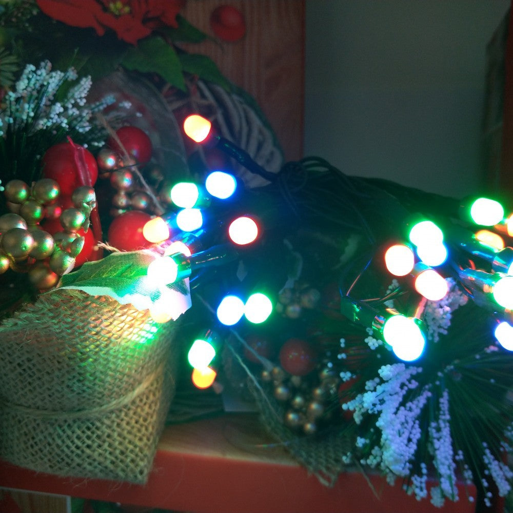Instalatie de Craciun Tip Sir, 30 LED-uri, Lumina Multicolora, Alimentare cu Baterii, Lungime 3 m