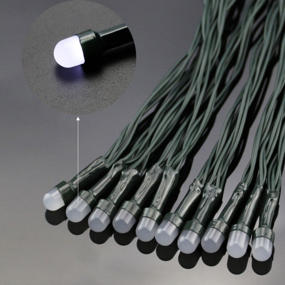 Instalatie de Craciun Tip Sir, 30 LED-uri Albastre, Fir Negru Flexibil, Alimentare cu Baterii, Lungime 3 m