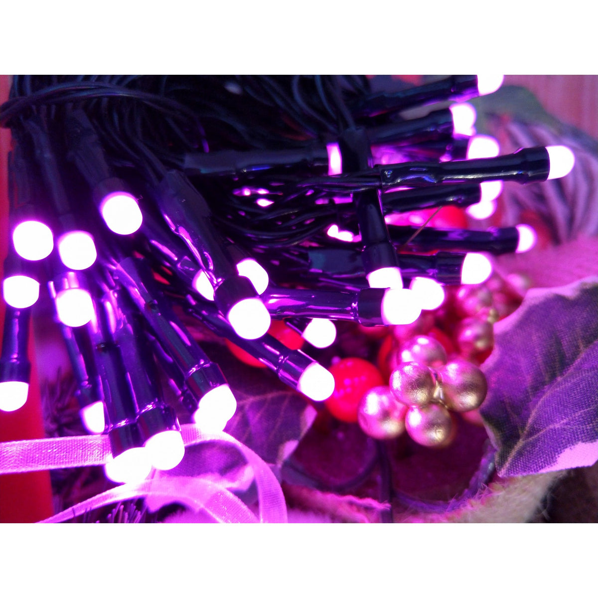 Instalatie de Craciun Tip Sir cu Baterii, Ghirlanda Luminoasa Interior si Exterior, 30 LED-uri, 3 m, Mov
