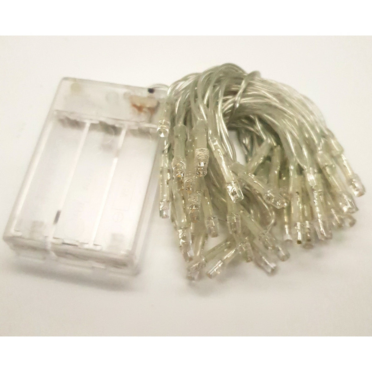 Instalatie de Craciun Tip Sir, 50 LED-uri Alb Cald, Fir Transparent cu Baterii, 5 m