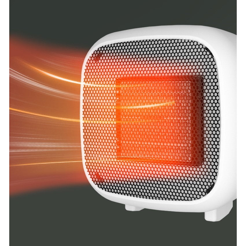 Mini Radiator Electric Portabil, Aeroterma Compacta 800 W, 2 Trepte de Incalzire, Sistem de Siguranta la Rasturnare, 150x120x175 mm, Alb
