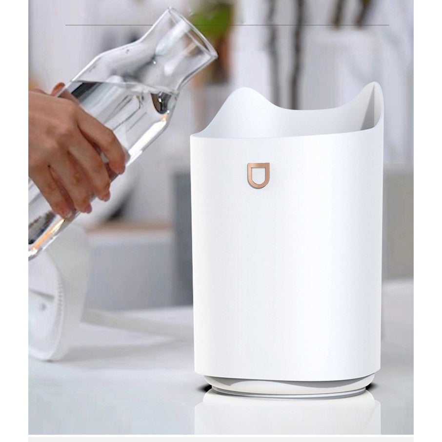 Umidificator de Aer cu Duza Dubla, Capacitate 3L, Umplere Superioara, Lumina Ambientala 7 Culori, Silentios 35dB, Oprire Automata, Alimentare USB, ABS si PP, Alb