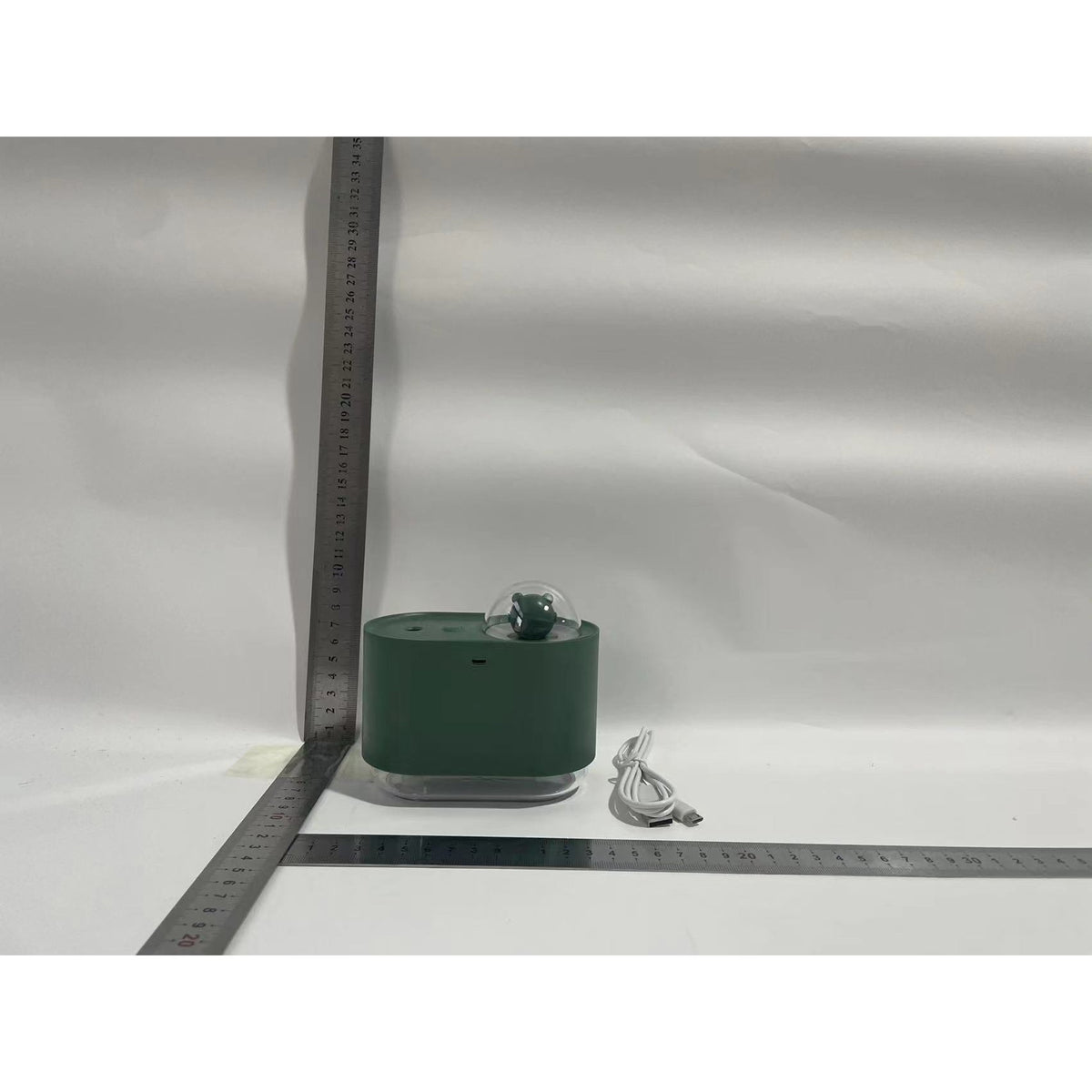 Umidificator de Aer si Difuzor de Arome Ursulet Spatial, Tehnologie Ultrasunete Silentioasa sub 28 dB, Lumini LED Colorate, Alimentare USB, Rezervor 300 ml, Verde