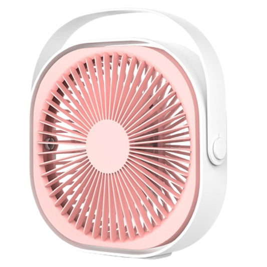 Mini Ventilator Portabil pentru Birou, Alimentare USB, 3 Viteze, Silentios cu Rotire 360 Grade, Design Urechi Pisica, ABS, 4000 mAh, Roz, 13.5 x 12.8 cm