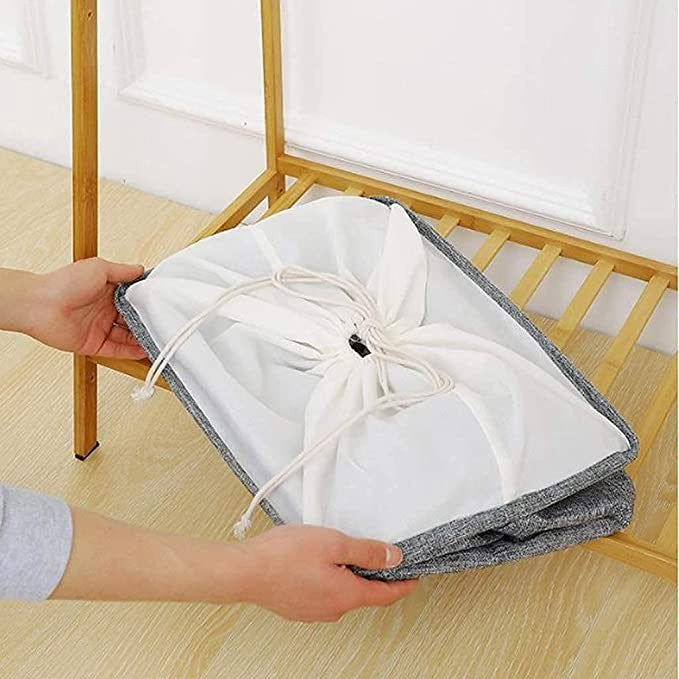 Cos Rufe si Depozitare Haine Murdare, Model Pliabil cu Imprimeu, Tesatura Bumbac si In, Capacitate 72 L, 30x40x60 cm, Roz