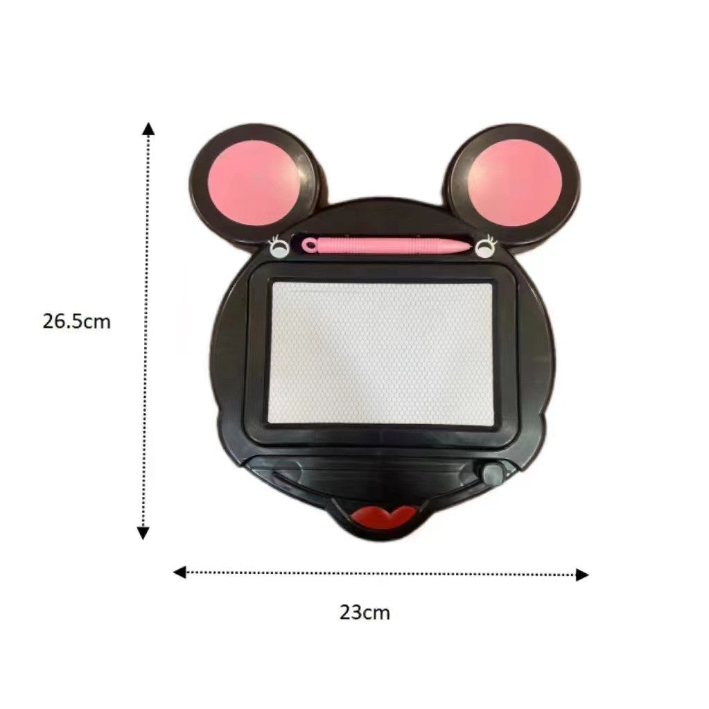 Tabla Magnetica pentru Desen si Scris, Forma Soricel cu Pix Inclus, Functie de Stergere Rapida, Plastic, 23x26 cm, Negru