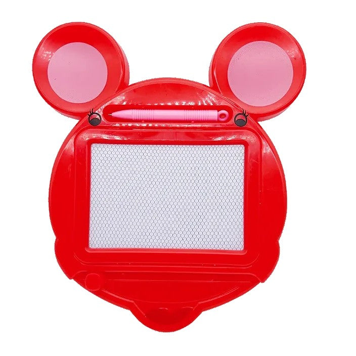 Tabla Magnetica Pentru Desen Si Scris, Forma Soricel Cu Pix Inclus, Functie De Stergere Rapida, Material Plastic, 23x26.5 cm, Rosu