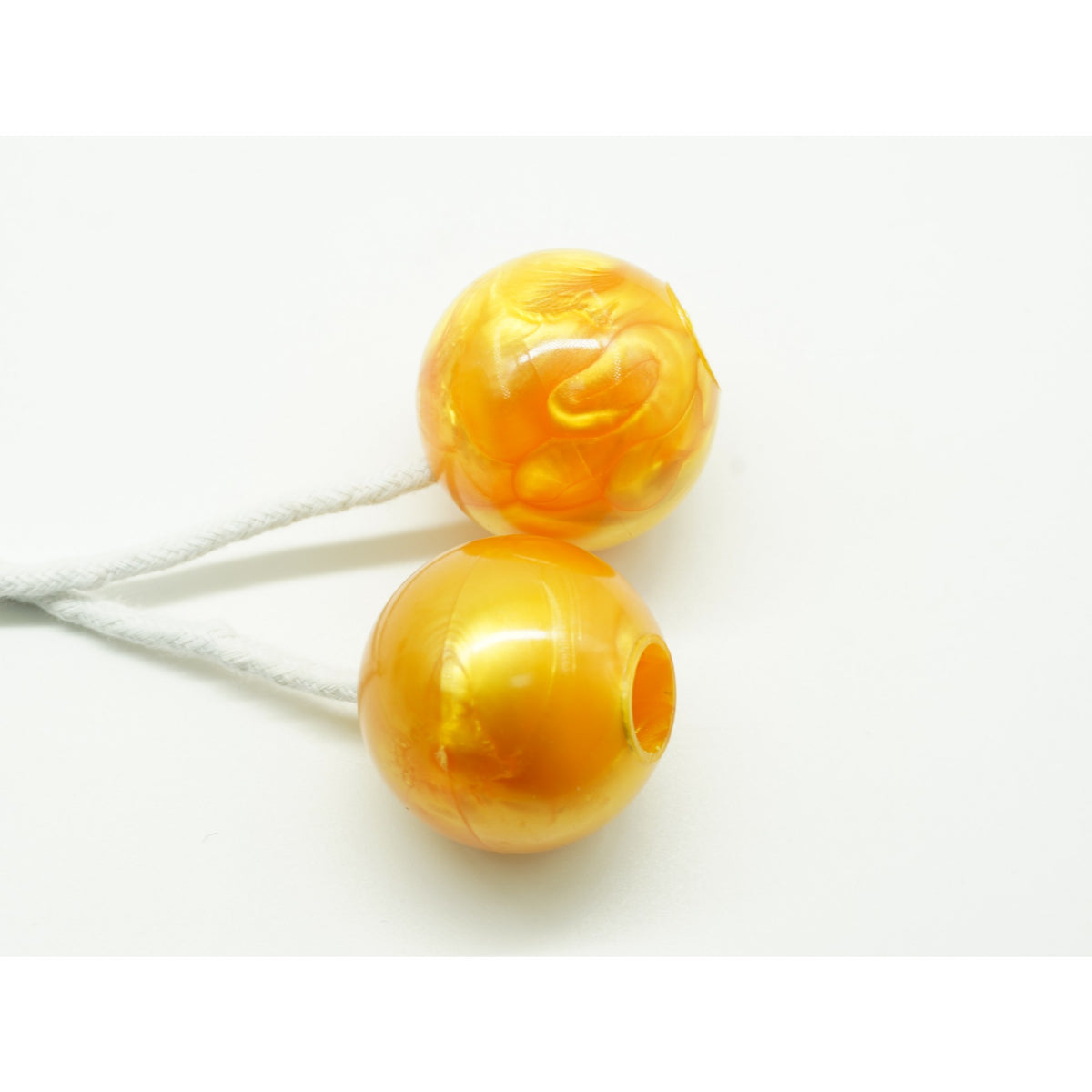 Jucarie Interactiva Cu Bile Clackers Ball, Antistres Pentru Dezvoltare Motorie, Plastic, Galben, 40 mm