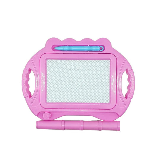Tabla Magnetica pentru Desen si Scris, Functie Masuta cu 4 Picioare Detasabile, Ecran Stergere Rapida, Include Pix cu Snur, Plastic, 29x22.5 cm, Roz